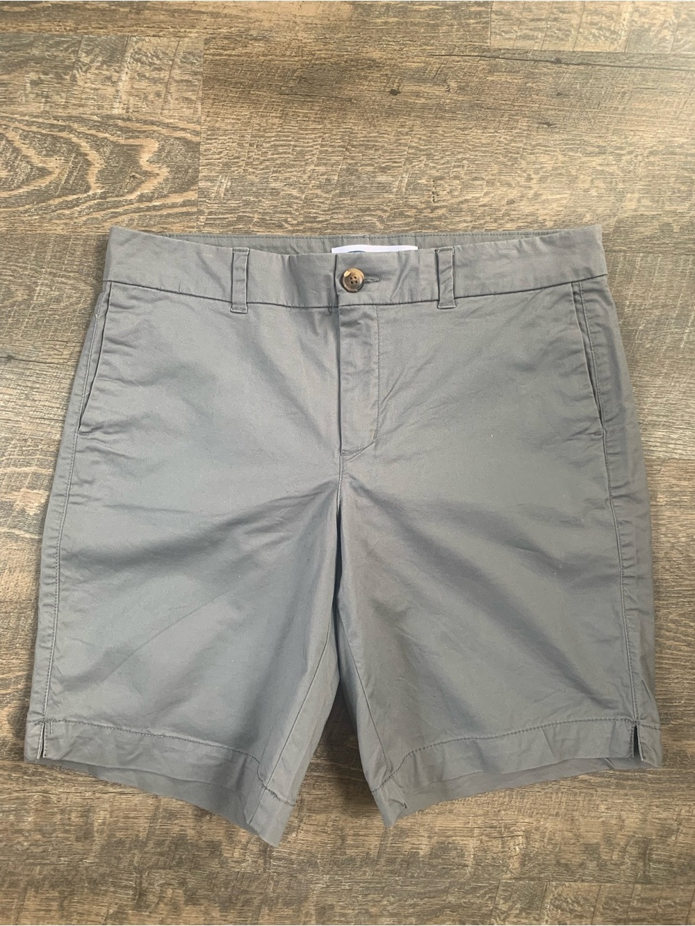 Old Navy Flat Front Chino  Gray Cotton Blend Casual Shorts